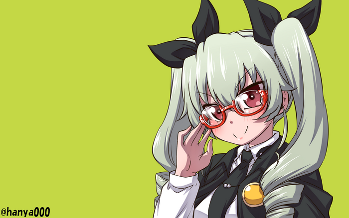 Anchovy from Girls und Panzer with glasses