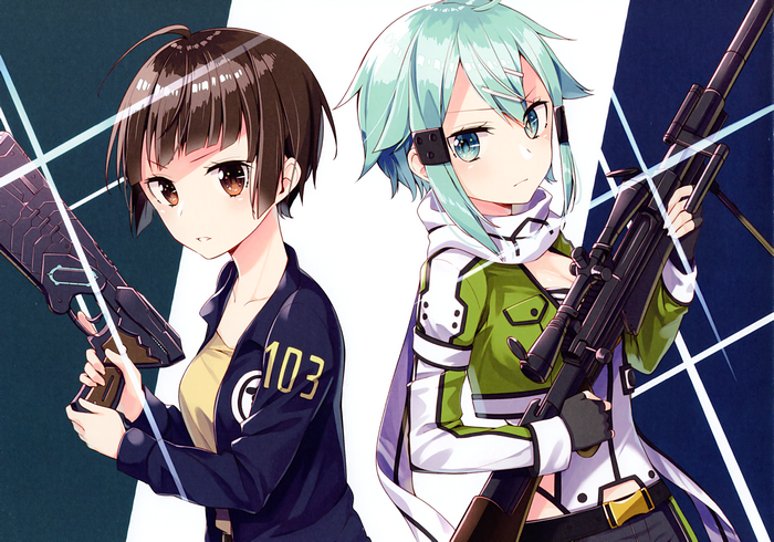 Two anime girls with guns