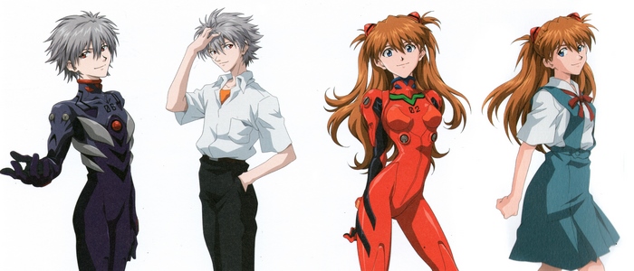 Kaworu Nagisa and Asuka Langley Soryu from Neon Genesis Evangelion