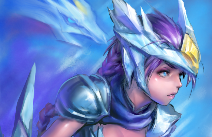 Shyvana from League of Legends with a dragon