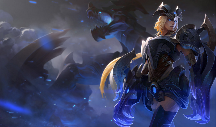 Shyvana from League of Legends with a dragon