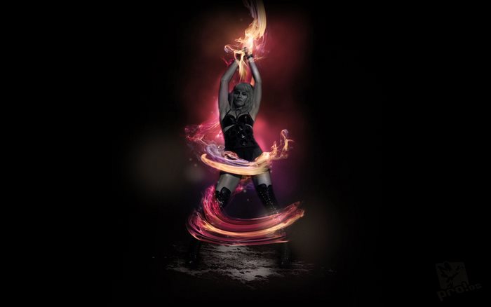 Madonna with fire effects