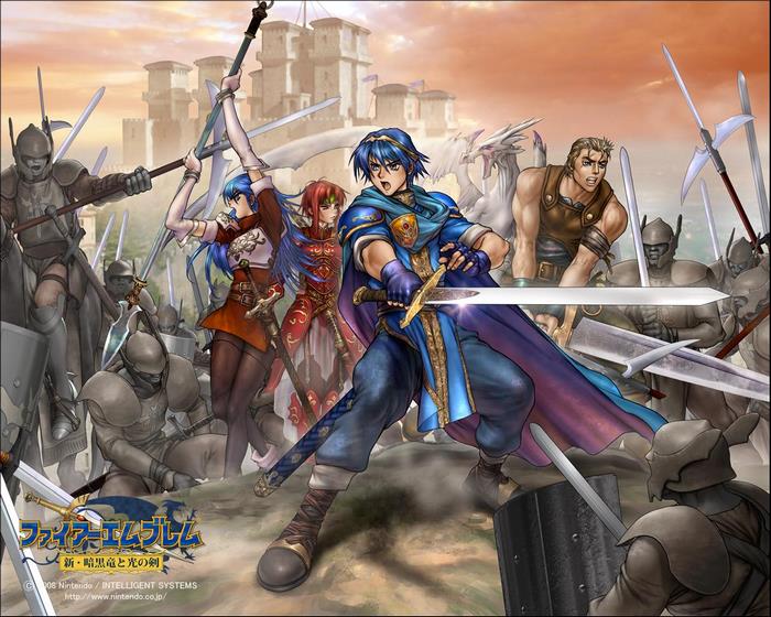 Marth and allies from Fire Emblem: Shadow Dragon and the Blade of Light