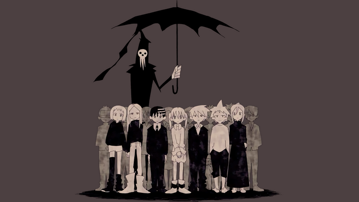Maka Albarn and friends under an umbrella