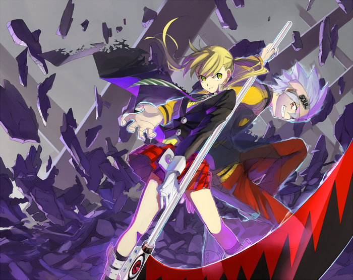 Maka Albarn and Soul Eater from Soul Eater