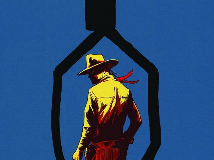 The Lone Ranger in front of a gallows