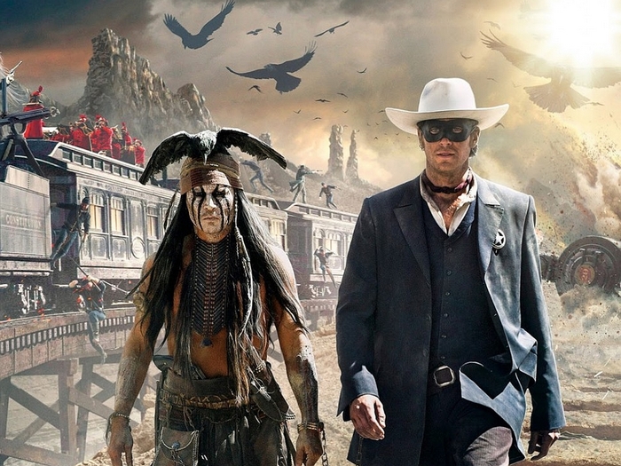 The Lone Ranger and Tonto on a Train