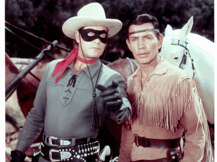 The Lone Ranger and Tonto with horses