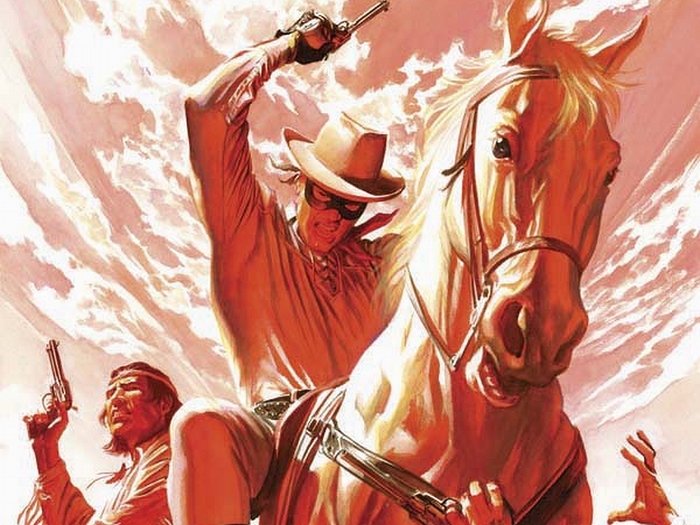 The Lone Ranger on Horseback with Companion