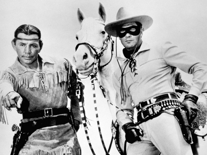 The Lone Ranger and Tonto with a horse