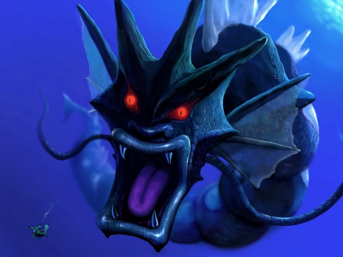 Gyarados from Pokemon underwater