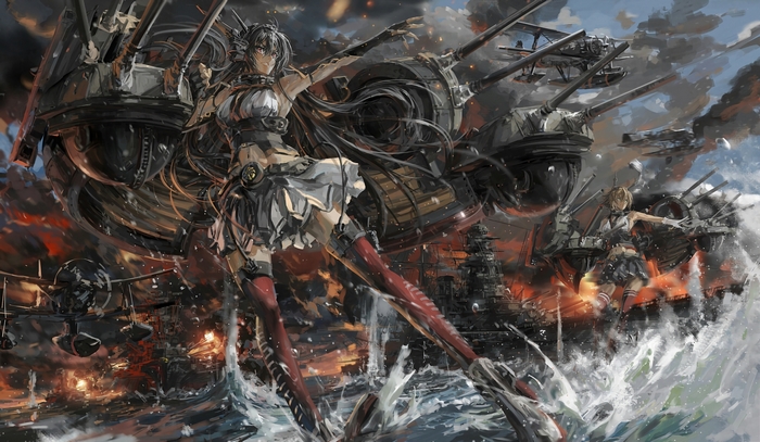 Nagato from Kantai Collection in battle