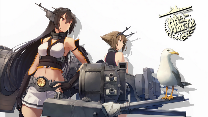 Nagato from Kancolle with a seagull