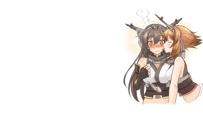 Nagato from Kancolle kissing another girl