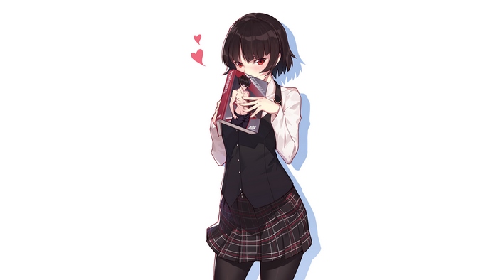 Makoto Niijima from Persona 5 holding a book