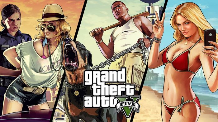Grand Theft Auto V: Franklin Clinton, Chop, and others
