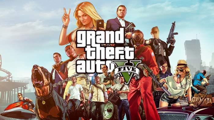 Grand Theft Auto V Poster with Characters