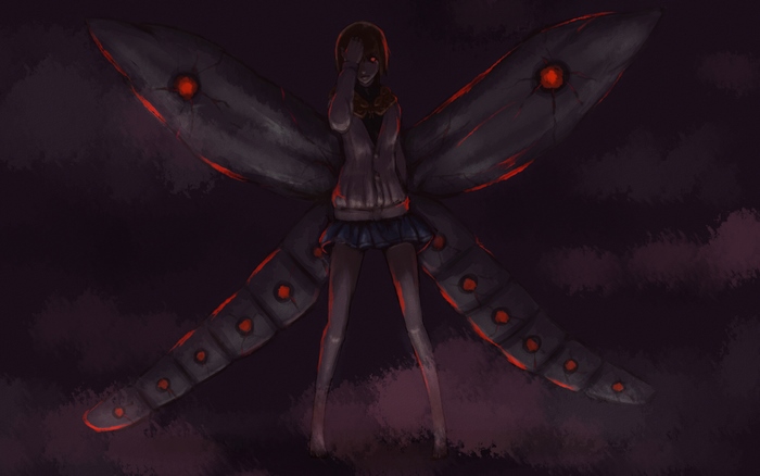 Hinami Fueguchi with Kagune wings