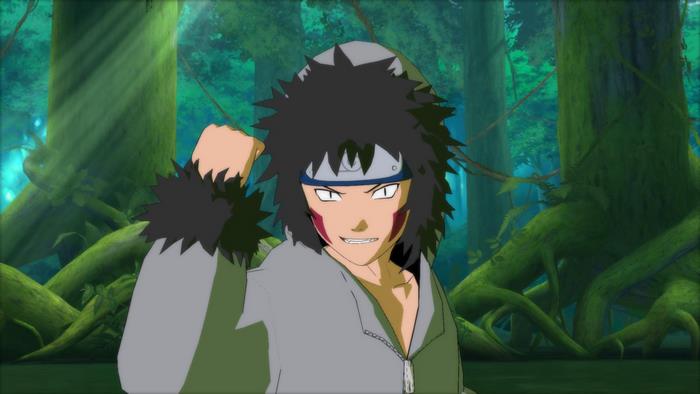 Kiba Inuzuka from Naruto in a forest