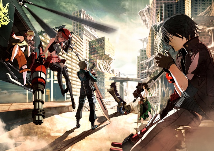 Alisa Illinichina Amiella and allies in a ruined city