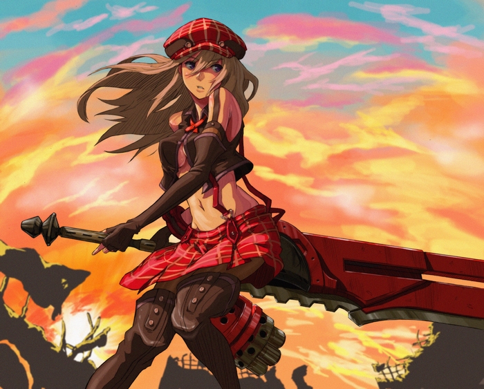 Alisa Illinichina Amiella from God Eater with a large sword