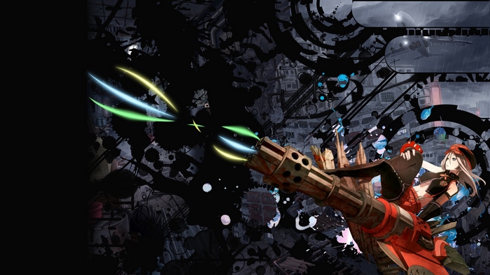 Alisa Illinichina Amiella with Gatling Gun