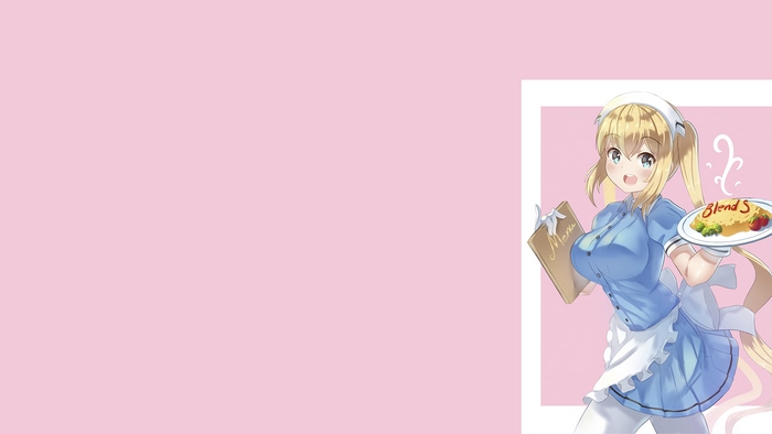 Kaho Hinata from Blend S serving food