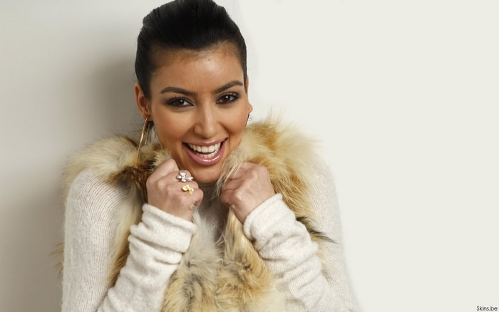 Kim Kardashian wearing a fur vest