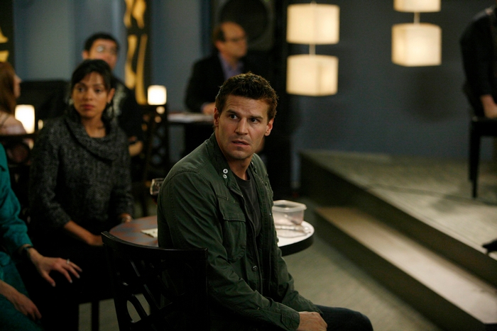 David Boreanaz in a green jacket