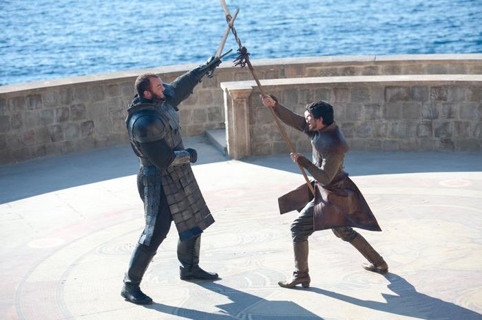 Oberyn Martell fighting with a spear