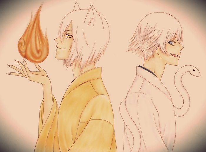 Tomoe from Kamisama Kiss with Nanami Momozono
