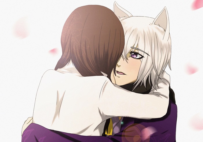 Tomoe from Kamisama Kiss hugging Nanami Momozono