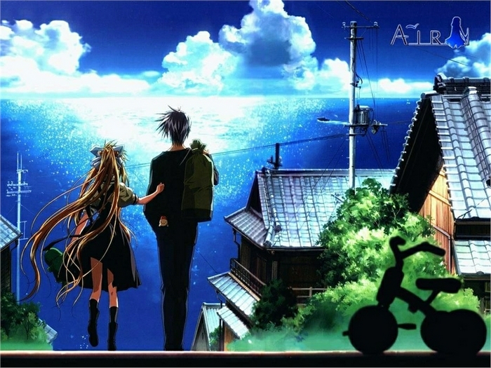 Yukito Kunisaki and girl by the sea