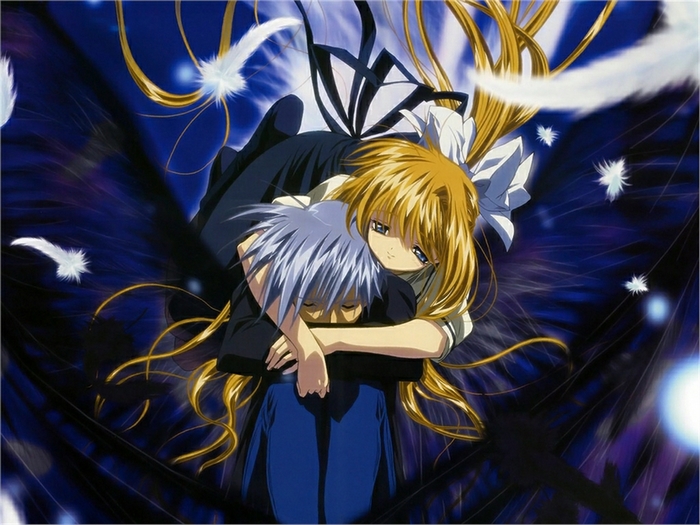 Yukito Kunisaki hugging a girl