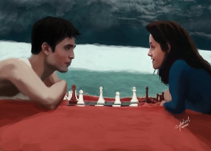 Bella Swan playing chess