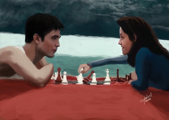 Bella Swan playing chess