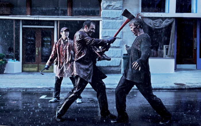 Glenn Rhee from The Walking Dead in a fight