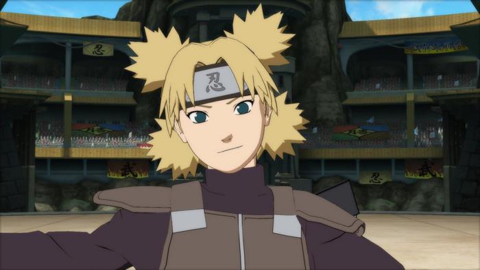Temari from Naruto in a stadium