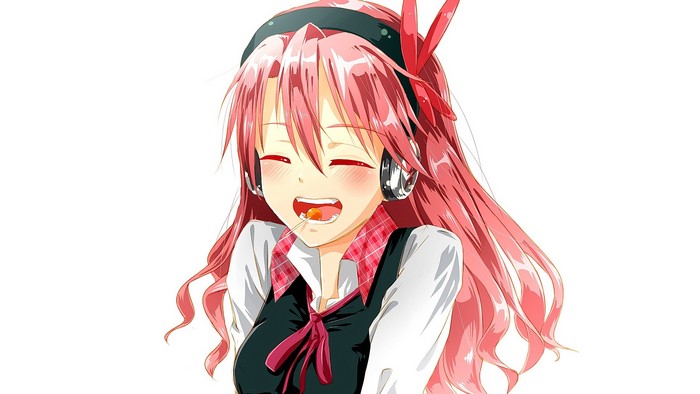 Chelsea from Akame Ga Kill! with headphones and lollipop