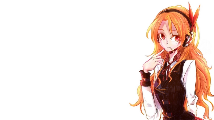 Chelsea from Akame Ga Kill! with headphones and lollipop
