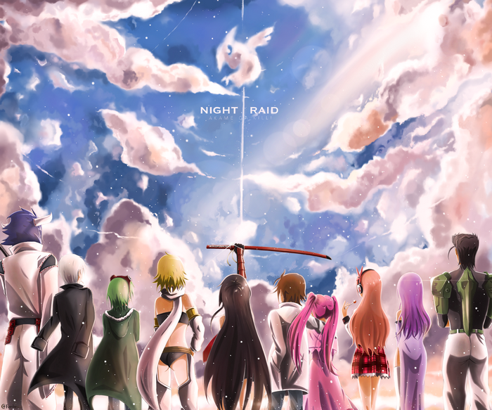 Night Raid from Akame ga Kill! looking at the sky