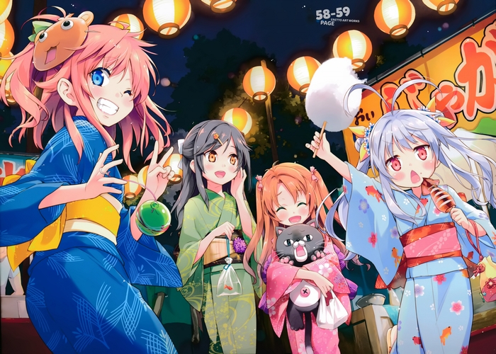 Renge Miyauchi and friends at a festival