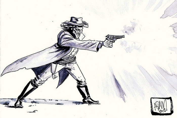 Jonah Hex shooting a gun