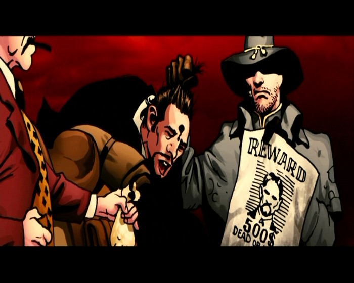 Jonah Hex holding a reward poster