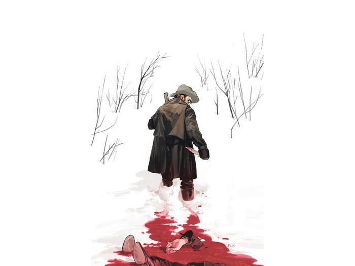 Jonah Hex in the snow with blood