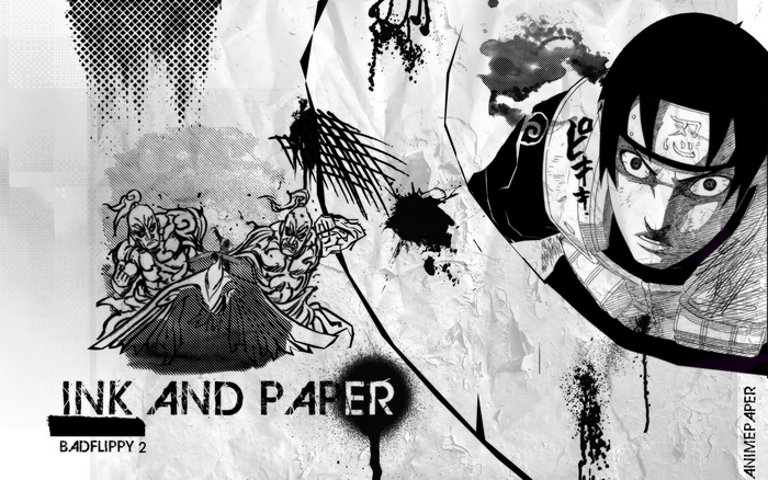 Sai from Naruto with Ink and Paper Art