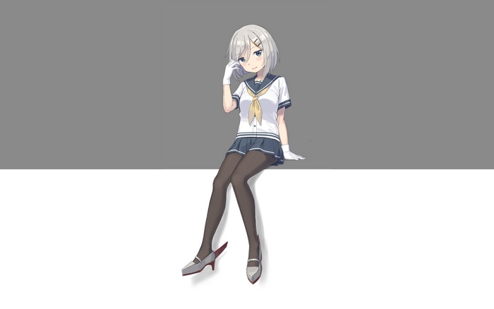 Hamakaze from Kancolle sitting