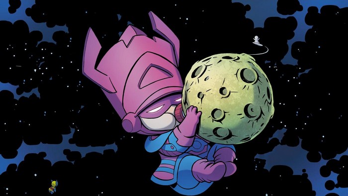 Galactus holding the Moon