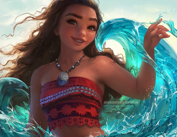 Moana from Moana with water