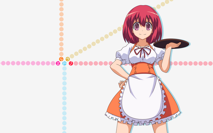 Minori Kushieda from Toradora! holding a tray